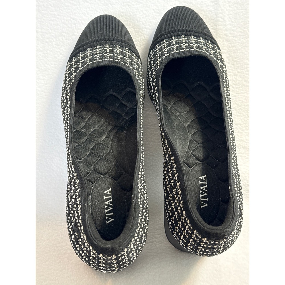 Vivaia Margot 2.0 Pump Black White Plaid Knit Block Heel Women 39 NWOB